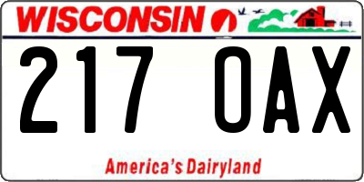 WI license plate 217OAX