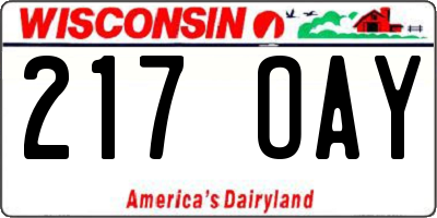 WI license plate 217OAY