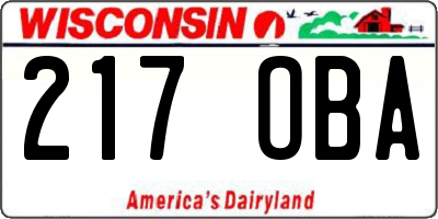 WI license plate 217OBA