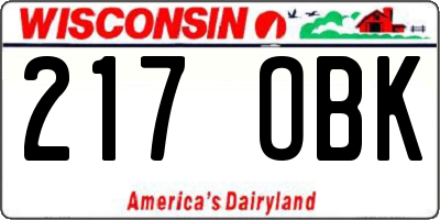 WI license plate 217OBK
