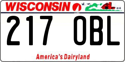 WI license plate 217OBL