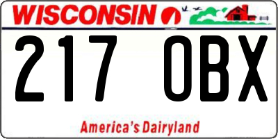 WI license plate 217OBX
