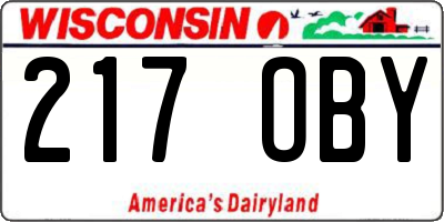 WI license plate 217OBY