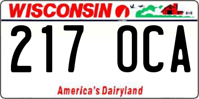 WI license plate 217OCA