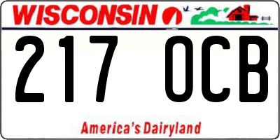WI license plate 217OCB
