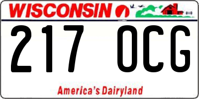 WI license plate 217OCG