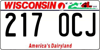 WI license plate 217OCJ