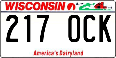 WI license plate 217OCK