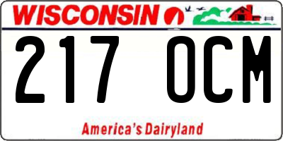WI license plate 217OCM