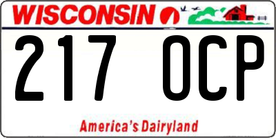 WI license plate 217OCP