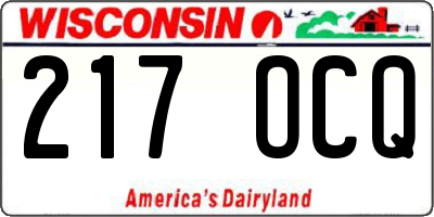 WI license plate 217OCQ