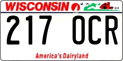 WI license plate 217OCR