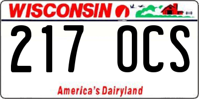 WI license plate 217OCS