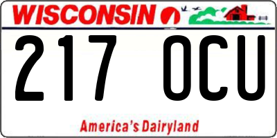 WI license plate 217OCU