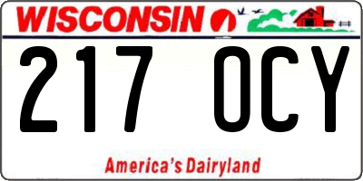 WI license plate 217OCY
