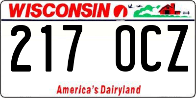WI license plate 217OCZ