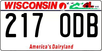 WI license plate 217ODB