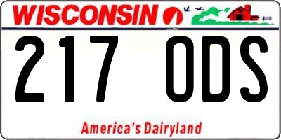 WI license plate 217ODS