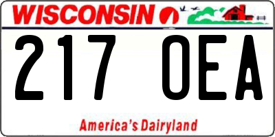 WI license plate 217OEA