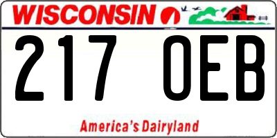 WI license plate 217OEB