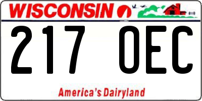 WI license plate 217OEC