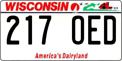 WI license plate 217OED