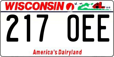WI license plate 217OEE