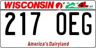 WI license plate 217OEG