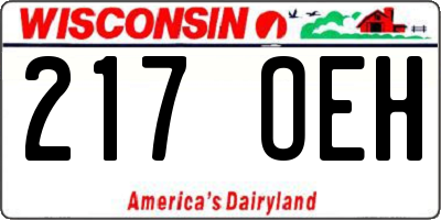 WI license plate 217OEH