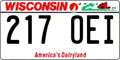WI license plate 217OEI