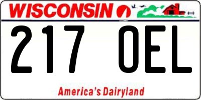 WI license plate 217OEL