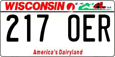 WI license plate 217OER