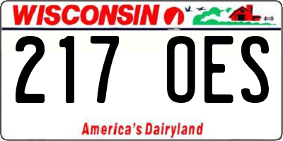 WI license plate 217OES