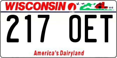 WI license plate 217OET