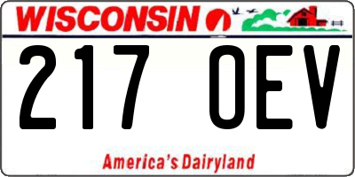 WI license plate 217OEV