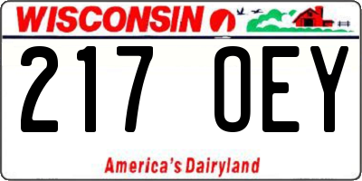 WI license plate 217OEY