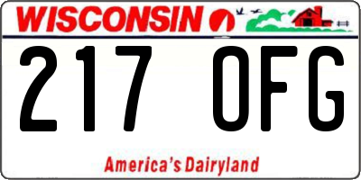WI license plate 217OFG