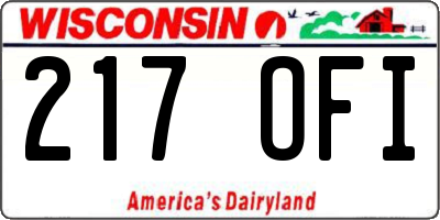 WI license plate 217OFI