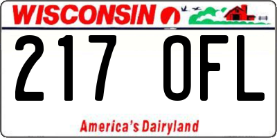 WI license plate 217OFL