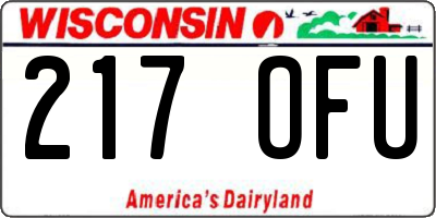 WI license plate 217OFU