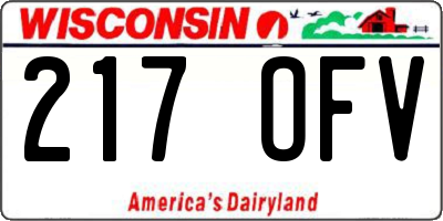 WI license plate 217OFV