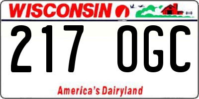 WI license plate 217OGC