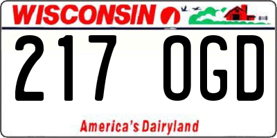 WI license plate 217OGD
