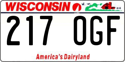 WI license plate 217OGF