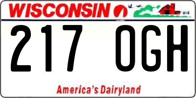 WI license plate 217OGH