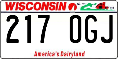 WI license plate 217OGJ