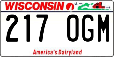 WI license plate 217OGM