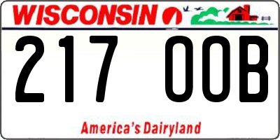 WI license plate 217OOB