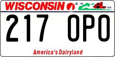 WI license plate 217OPO