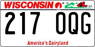 WI license plate 217OQG